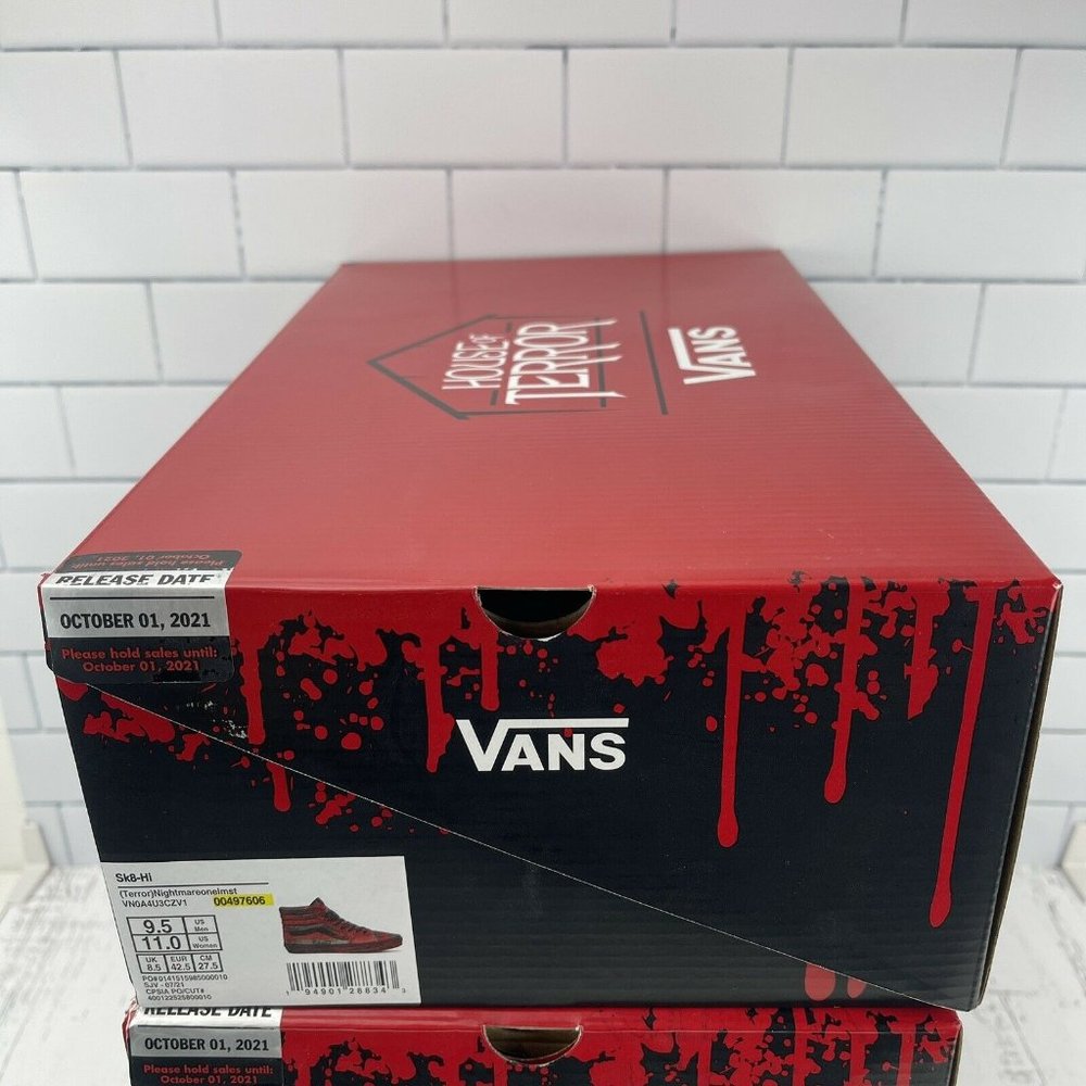 Vans x A Nightmare On Elm Street Size 9.5 US House Of Terror Womens 11 Sk8 Hi - Picture 12 of 12